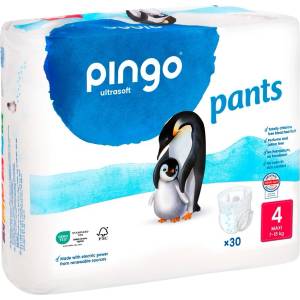 Pingo Пелени гащи Pingo Ultrasoft - Maxi, размер 4, 7-18 kg, 30 броя (0307-01) - baby