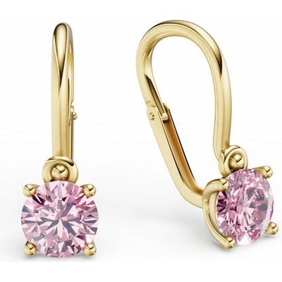 Danfil C4910 ze žlutého zlata s kamínkem Pink, zapínání brizura