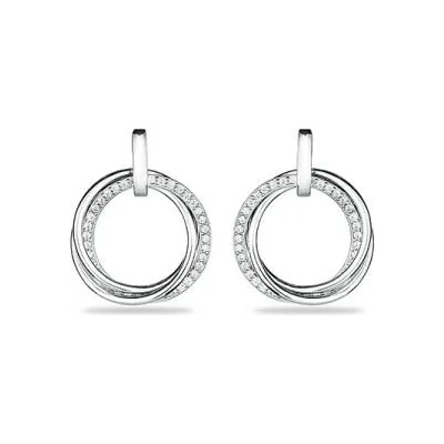 Swan Сребърни обици с циркон JT7488 Swan