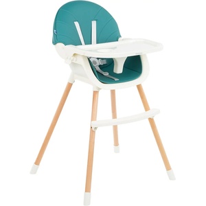 KikkaBoo Стол за хранене 2в1 KikkaBoo - Nutri Wood, Petrol Green (31004010117)