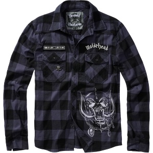 Brandit Карирана тениска Brandit Motörhead с дълъг ръкав, черно-сиво (61005.28)