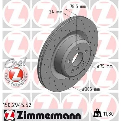 Brzdový kotúč ZIMMERMANN 150.2945.52 (150294552)