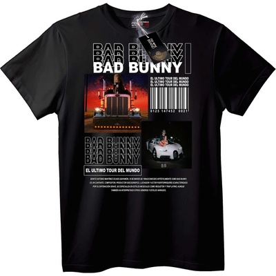 NOONEBRAND Тениска Bad Bunny турне - 4XL, Black