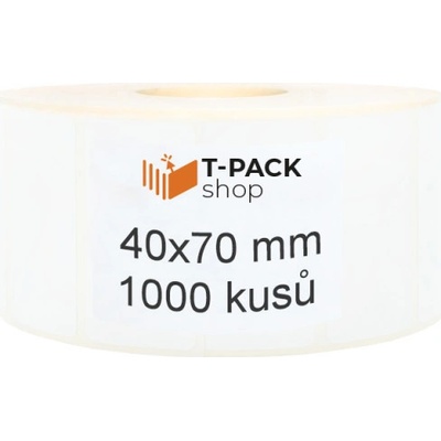 T-Pack ETE04007001 40x70 mm bilé, 1000ks