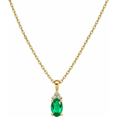 Zlaton Řetízek žluté zlato anker se smaragdem a diamanty N22062603459