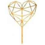 GoDan Acrylic Decoration for Diamond Heart Gold Cake