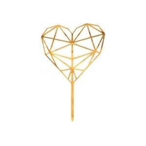 GoDan Acrylic Decoration for Diamond Heart Gold Cake