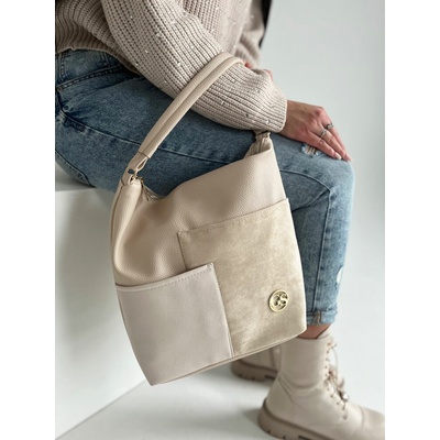 Grosso Béžová kabelka na rameno GS-3901-beige