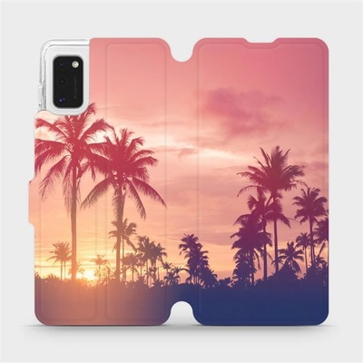 Pouzdro Mobiwear parádní flip Samsung Galaxy A41 - M134P Palmy a růžová obloha
