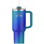STANLEY 1913 Quencher H2.0 Flowstate Drinking Bottle with Straw 1.2L - Thermo Mug Cools for 11 Hours - 48 Hours Ice Cooled - Thermos Bottle BPA Free - Stainless Steel Drinking Cup - Sea Glass Aura - 10-10825-