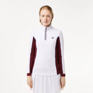 Lacoste Блуза Lacoste Slim Fit Tennis Layering Sweatshirt - White red