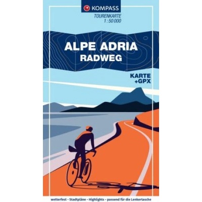KOMPASS Fahrrad-Tourenkarte Alpe Adria Radweg 1:50.000