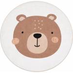 Mila Home Кафяв/кремав детски килим подходящ за пране ø120 cm Teddy Bear - Mila Home (HKC-YuvHali-699-120x120)