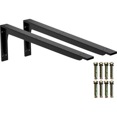 Onpira Čierny držiak police s podperou 14-59 cm [2ks] Rozmer: 590x245 mm