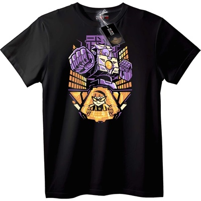 NOONEBRAND Тениска Робот и Герой - 2XL, Black