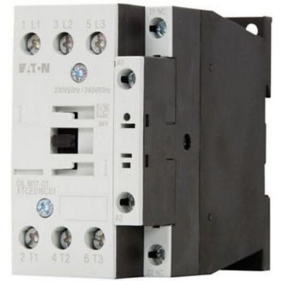 Eaton Контактор EATON DILM17-01(230V50HZ, 240V60HZ), 277036 - 3 полюса, 380 V 400 V 7, 5 kW, 1 NC, 230 V 50 Hz, 240 V 60 Hz, AC работа, Винтови клеми (277036)