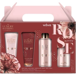 The Luxury Bathing Company Комплект Velvet Rose & Peony, 4 части Лосион за тяло