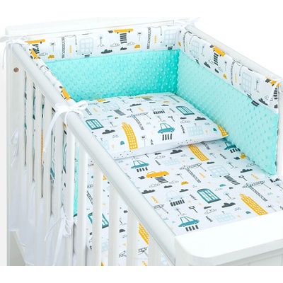 Mamo-Tato Mantinel s povlečením 3D sada Car bílá tyrkys 135 x 100 cm – Zbozi.Blesk.cz