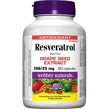 Webber Naturals Resveratrol Extrakt z hroznových jadierok 90 kapsúl