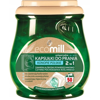 Ecomill kapsle na praní univerzální 2v1 konopí 50 PD