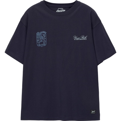 Pull&Bear Тениска 'PATH TO SELF DISCOVERY' синьо, размер L
