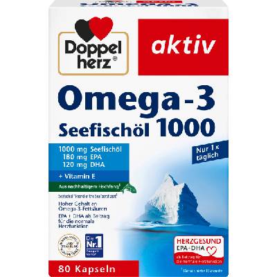 Doppelherz aktiv омега-3 1000 масло от морска риба - 80 капсули