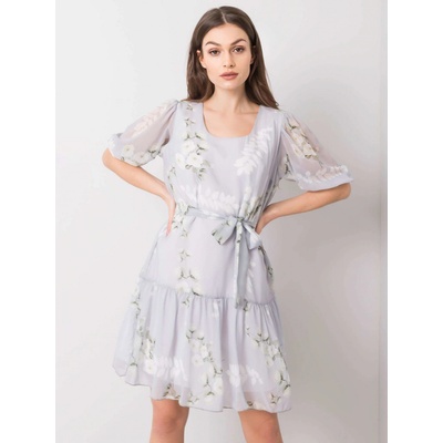 šaty s motívom kvetín LK-SK-508129.06X grey