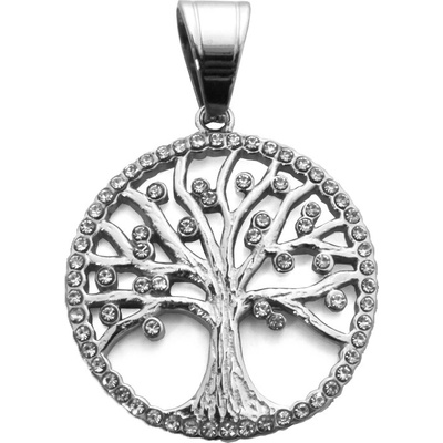 BM Jewellery Přívěsek strom života z chirurgické oceli se zirkony S773100