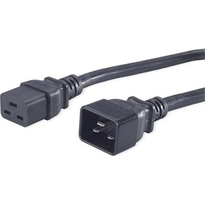 PremiumCord Kabel síťový prodlužovací 230V 16A 1,5m, konektory IEC 320 C19 - IEC 320 C20