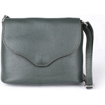 Vera Pelle malá kožená tmavěcrossbody kabelka no. 61 zelená