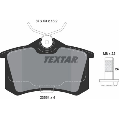 TEXTAR Sada brzdových platničiek kotúčovej brzdy 2355406
