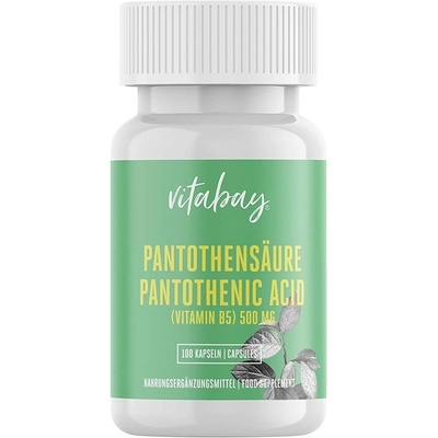 Vitabay Пантотенова киселина (Витамин В5) 500 mg 100 капсули | Vitabay (VB1031)