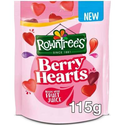 Rowntree's želatinové bonbony ve tvaru srdíček s ovocnými příchutěmi 115 g