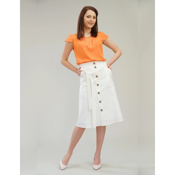 Image 1 of Radek's collection Дамска пола от лен в бял цвят 52108-100