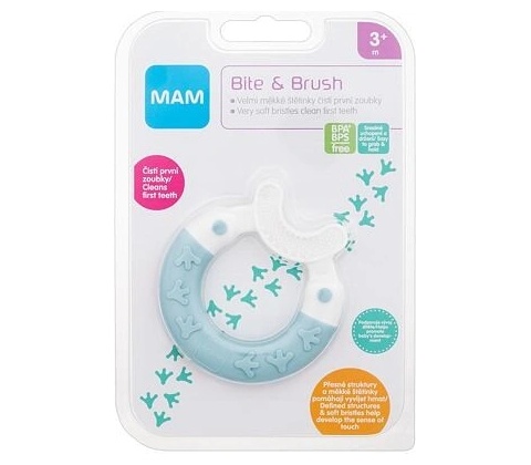 Mam Bite & Brush Teether Turquoise