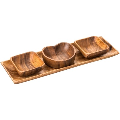 Premier Housewares Купи за сервиране с поднос 4 бр Kora - Premier Housewares (1104623)