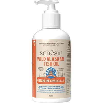 Grizzly Pet Products Schesir Wild Alaskan Fish Oil Lososový olej s treskou 250 ml