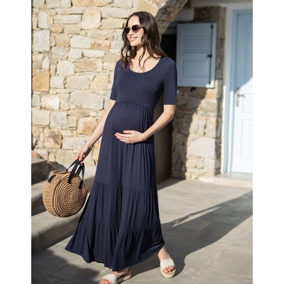Těhotenské kojící šaty Seraphine Ester Navy – Zboží Dáma