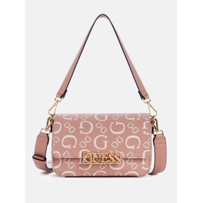 Guess dámská kabelka crossbody Carrboro Jacquard růžová