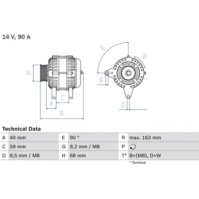 Alternátor BOSCH 0 986 040 330
