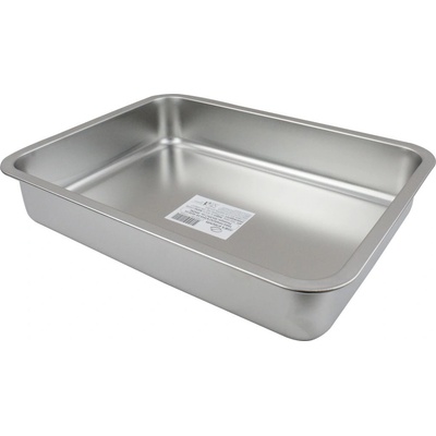 Elekom Тава инокс - ek-5035 ss, Висококачествена неръждаема стомана, размери 50х33х7 см (ek-5035 ss)