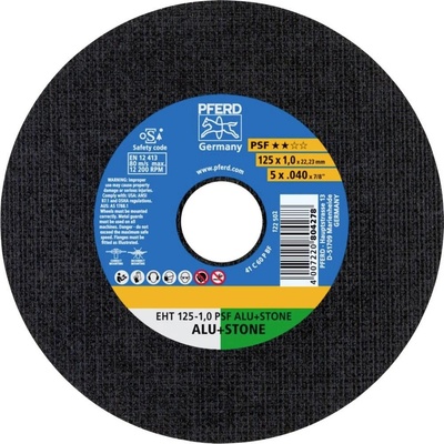 PFERD TOOLS EHT 125-1,0 PSF ALU+STONE 61819010 řezný kotouč rovný 125 mm 25 ks hliník, neželezné kovy, titan, Slitina ti
