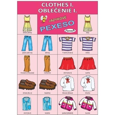 Anglické pexeso: Clothes I. / Oblečenie I.