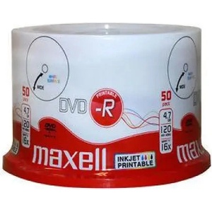 Maxell DVD-R MAXELL, 4, 7 GB, 16x, Printable, 50 pk cake box (ML-DDVD-R-50PR) - smartx