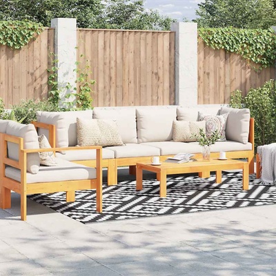 vidaXL Килим за открито, ARAKIL бяло и черно, 190x290 см, PP (368574)