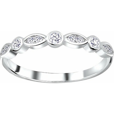 Nefertitis 1000 Stříbrný prsten se zirkony GEOMETRIC ETERNITY NF57759