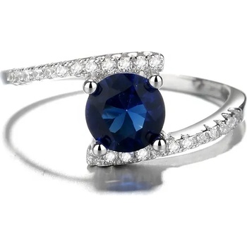 Majya Stříbrný prsten DEVI s modrým kamínkem 10083 6