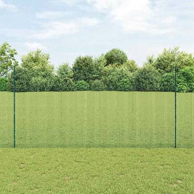 vidaXL Svařovaná drátěná plotovina s tyčkami 25 x 1,5 m Zelená