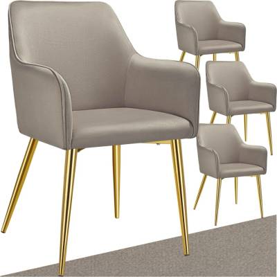 Tectake 405497 avane polstrované taupe 4 ks