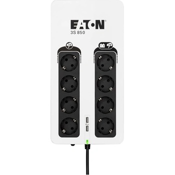 Eaton UPS 3S Gen2 UPS DIN, 850VA, 510W, вход: Schuko, изходи: 8x Schuko, непрекъсваемо захранване, USB (9400-A303)